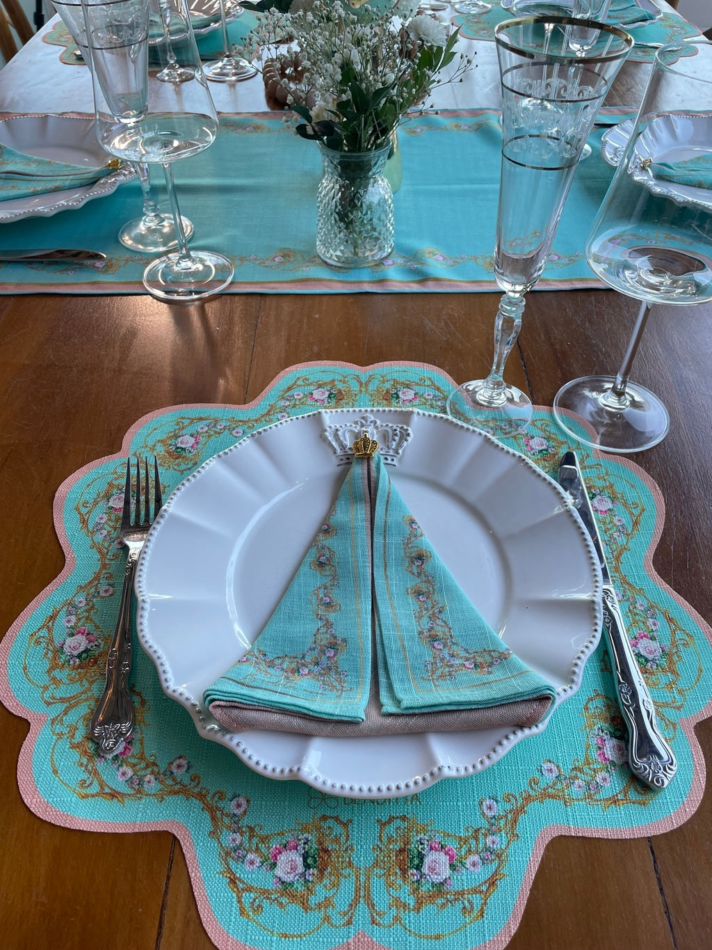 Guardanapo Dobradura - Nossa Senhora Verde Tiffany